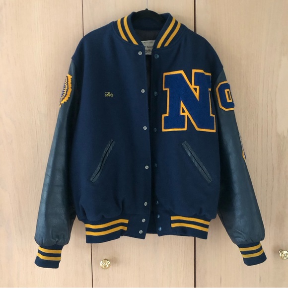 Holloway Jackets & Blazers - Holloway Wool Body Genuine Leather Sleeve Y2K Varsity Letterman Jacket Unisex L